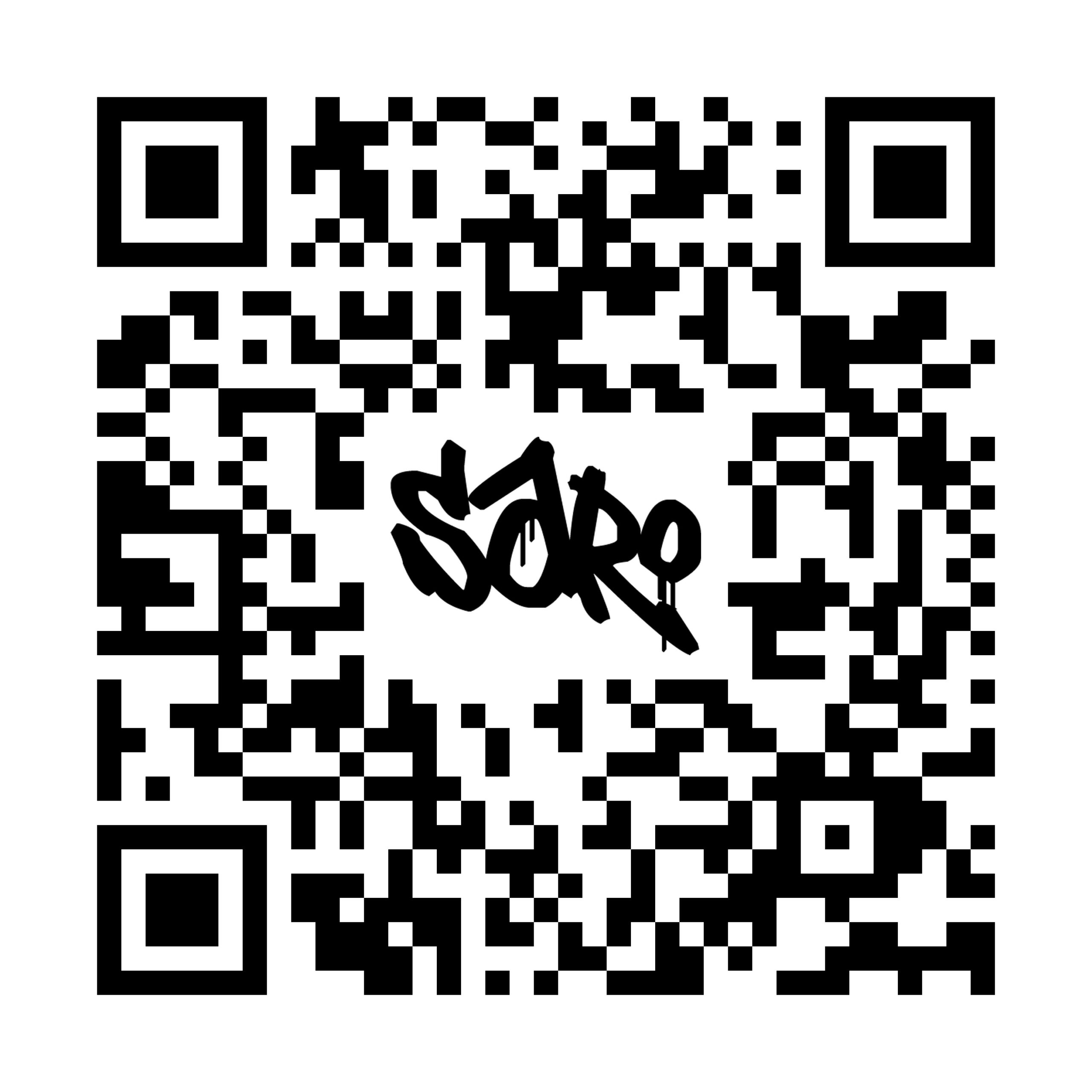 QR code linking to SARO’s Instagram profile @saro_dgt