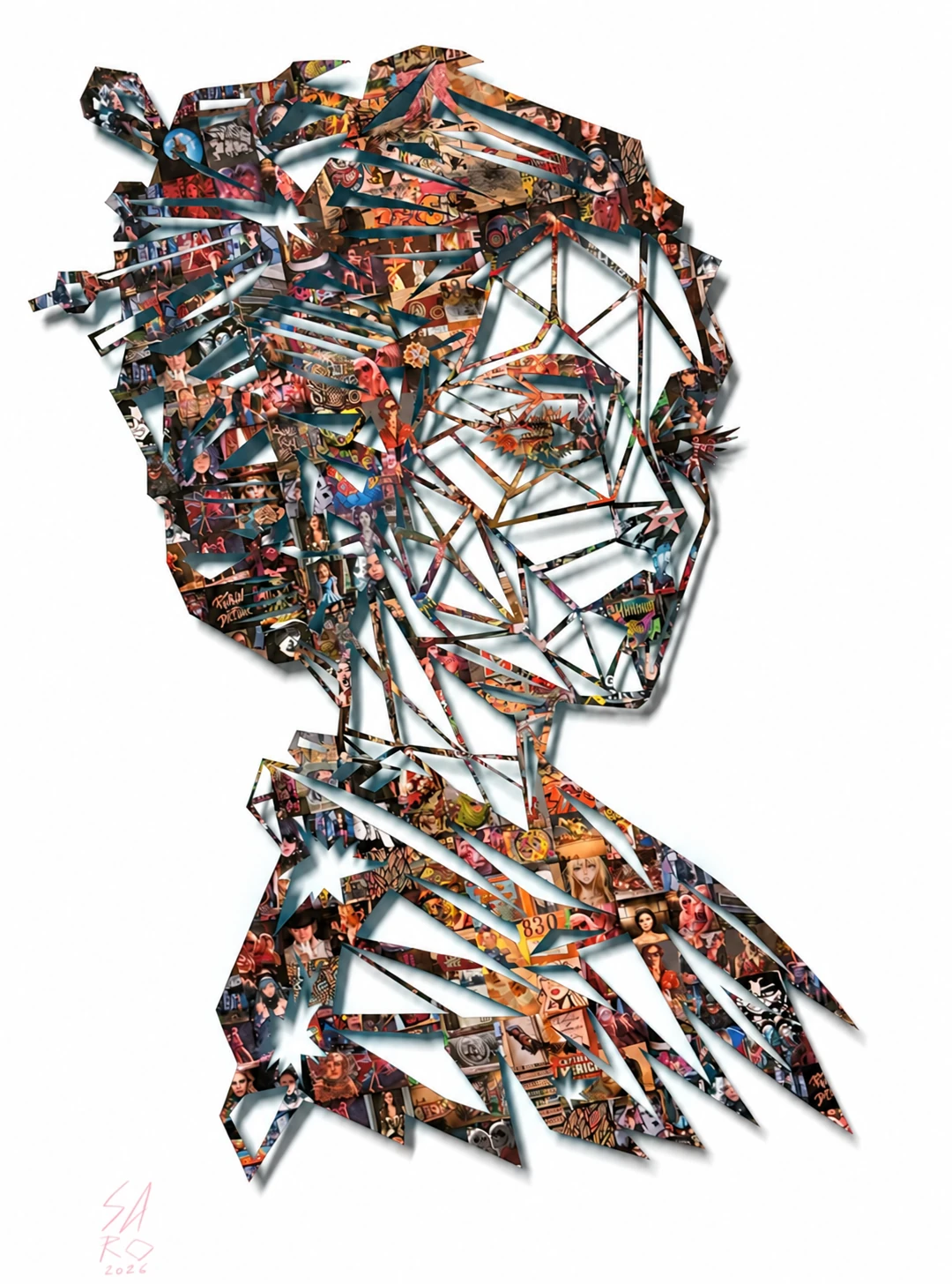 Geisha — completed geometric cut-out work.