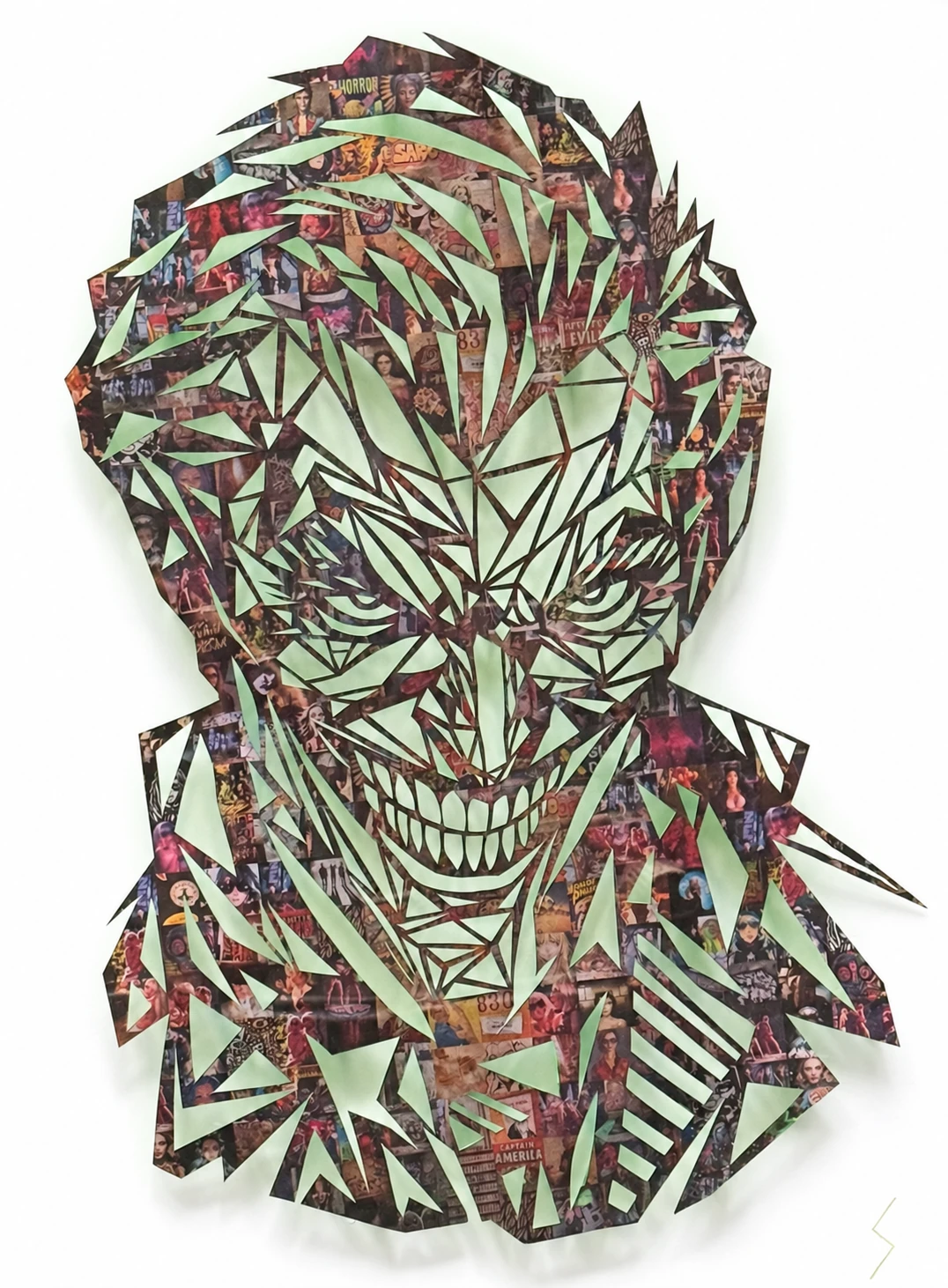 Joker — completed geometric cut-out work.