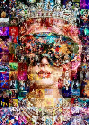 THE QUEEN — mosaic portrait by SARO